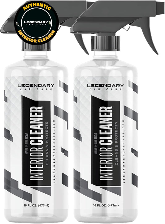 Legendary Interior Cleaner 16oz (2Pack) - All Purpose Interior Detailer & Carpet Cleaner for Cars - Safe on Leather, Plastic, Vinyl, Upholstery & Dashboard - UV Protectant - Tough on Stains & Dirt