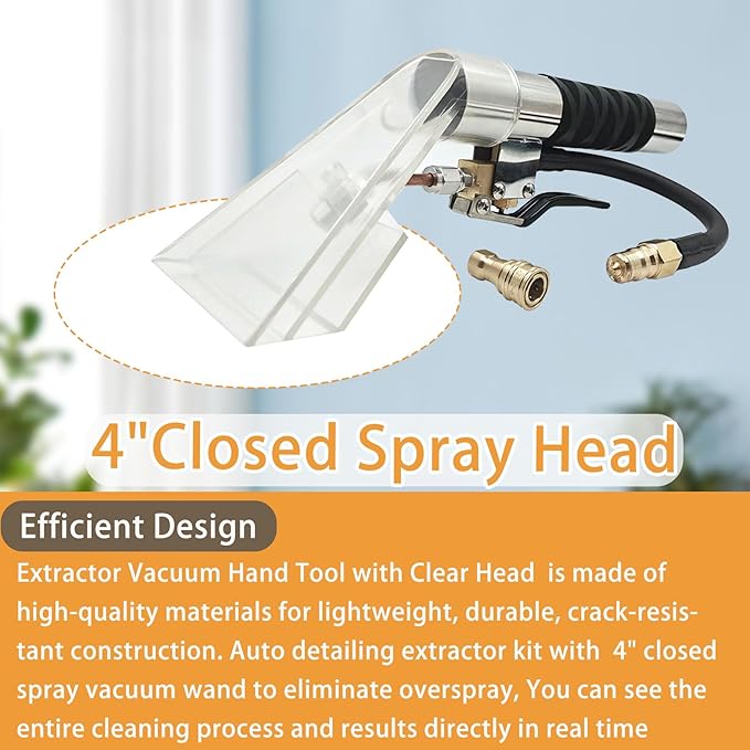 Carpet Extractor Wand with 1/4"Quick Disconnect Coupler Valve for Shop Vac/Mytee & Most upholstery vacuum extractor ,Upholstery Cleaning Tool for Carpet Cleaning/Car Detailing, Extractor Head