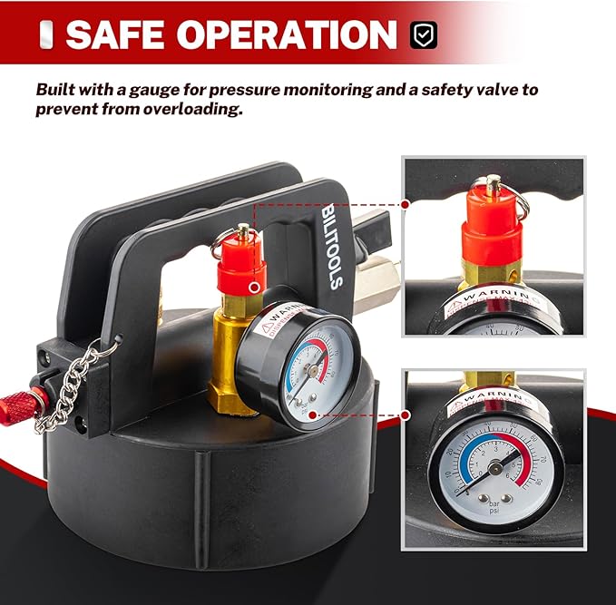 BILITOOLS Transmission Fluid Transfer Pump Air Operated, 8L (2.1 Gallons) Automatic Pneumatic Vacuum Oil Fluid Extractor Dispenser ATF Refill Kit with 15 ATF Adapters