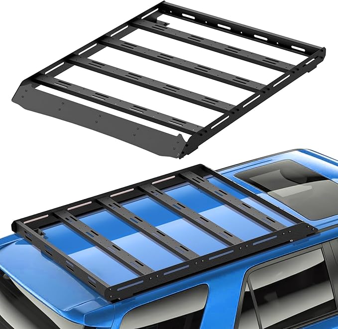 3/4-Length Roof Rack Cargo Basket Compatible with 2010-2024 Toyota 4Runner 5th Gen Cargo Carrier, Streamlined Heavy-Duty Overland Rooftop Luggage Storage Holder Cargo Racks, 350 LBS Capacity