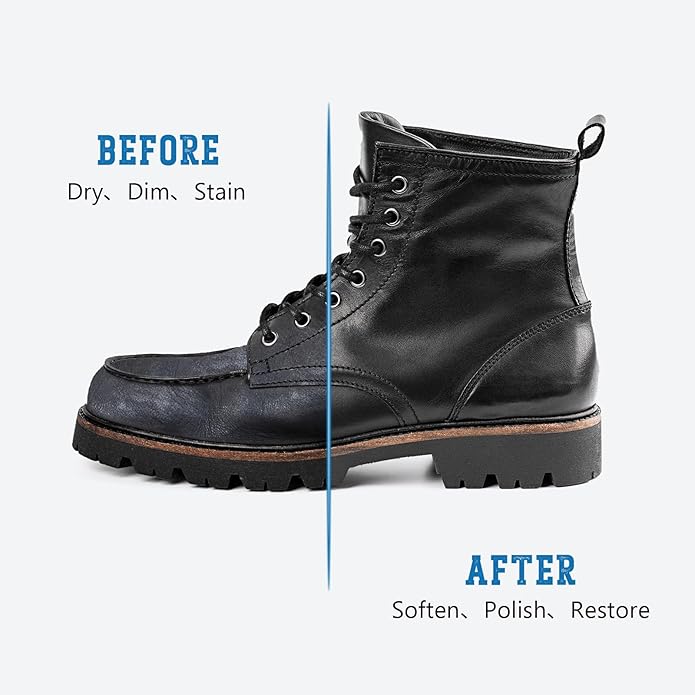 MEKER Mink Oil, Mink Oil for Leather Boots, All-Natural Leather Conditioner with Sponge, Restore Shoes, Jackets, Hats, Baseball Gloves, Saddles and Harnesses, 3.52oz