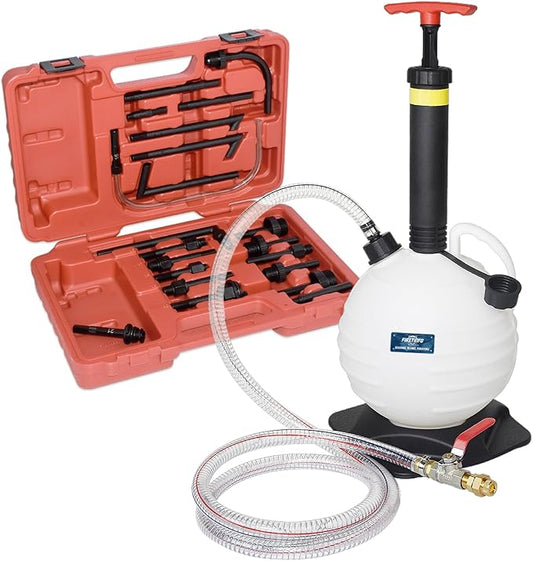 FIRSTINFO A1141HN Taiwan 21-Adapter Manual ATF Filler System, 6L High-Capacity Manual Transmission Fluid Pump Tool for Automatic Transmission Fluid Oil Refill