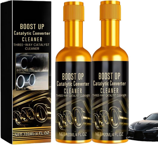 Catalytic Cleaner, Boost Up Catalytic, Boost Up Catalytic Converter Cleaner Auto Parts EngineFuel and Exhaust Pipe Cleaners,Fuel System Treatment Oil for Gas and Diesel Car (2PCS)