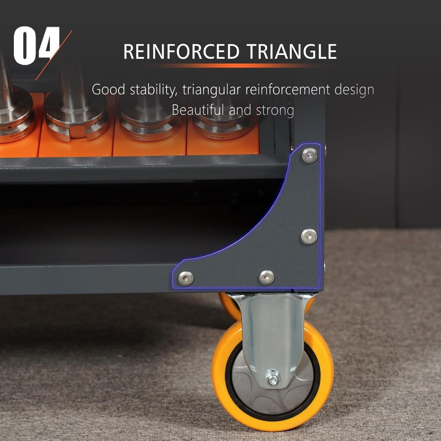 CNC Tool Organizers Service Carts, Large Capacity CNC Tool Holder Storage Cart, CNC Trolley is Suitable for Warehouses Mechanic Factory Garage