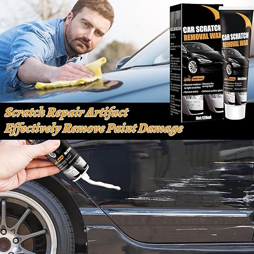 Scratch Remover for Vehicles, New Car Scratch Remover for Deep Scratches, Car Scratch Repair Paste, Cars Paint Scratch Repair Polishing Wax with Wipe & Sponge for Cars Vehicles Deep Scratches (2 PCS)