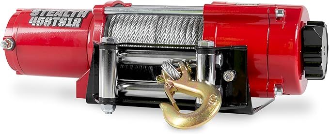 Stealth Winches 4500 lb 12V Electric Winch with Steel Rope & 2 Wireless Remote Kit for ATV UTV Jeep Truck Boat Trailer Car Towing Recovery, Heavy Duty Portable Off Road Winch with Mounting Plate