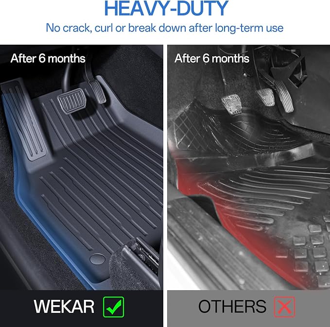 Floor Mats Fit for Model Y 2026-2025 Juniper 5-Seat - Custom Fit All Weather Front & Rear Row TPE Car Mats Floor Liners, 3-Piece (Not Fit 7-Seat)