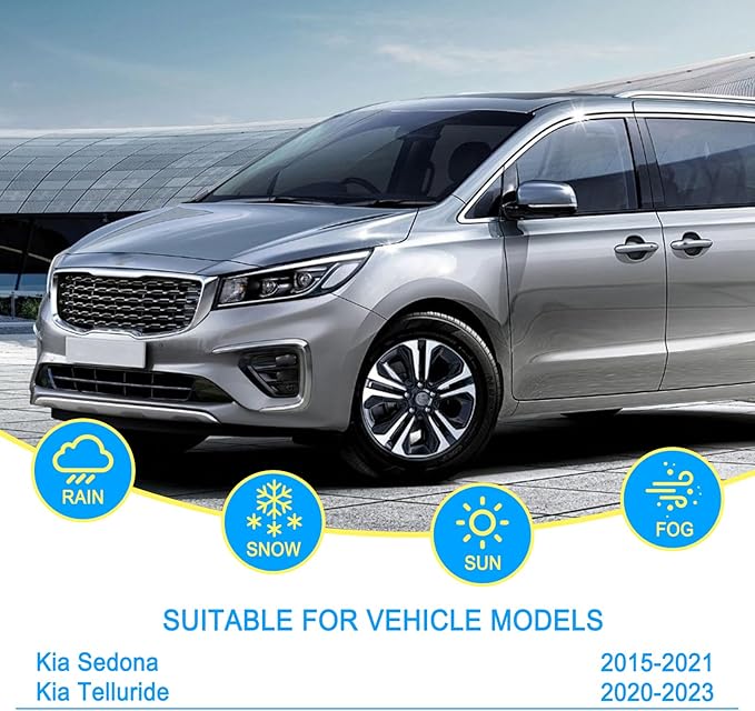 CJPPPZIW® Windshield Wipers-26"+18"+12" Replacement for 2020-2023 Kia Telluride/2015-2021 Sedona Premium All-Season Front and Rear Wiper Blades,Original Factory Quality(Pack of 3)