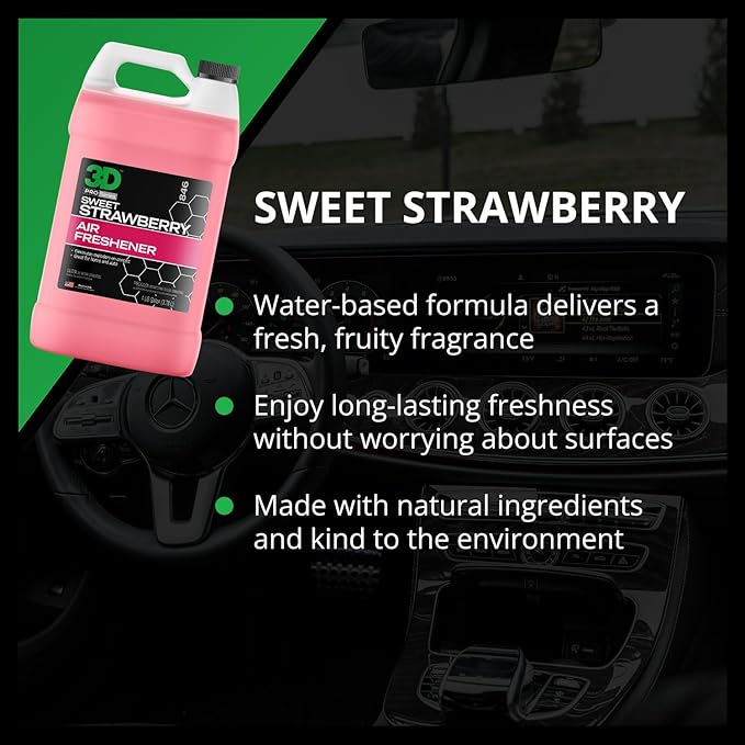 3D Water Based Odor Eliminator | Made in USA | All Natural | No Harmful Chemicals | Air Freshener (Sweet Strawberry Scent)