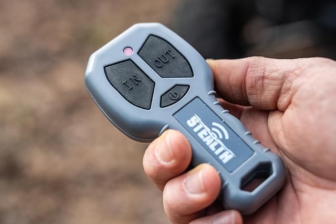 Stealth Winches 4500 lb 12V Electric Winch with Synthetic Rope & 2 Wireless Remote Kit for ATV UTV Jeep Truck Boat Trailer Car Towing Recovery, Heavy Duty Portable Off Road Winch with Mounting Plate