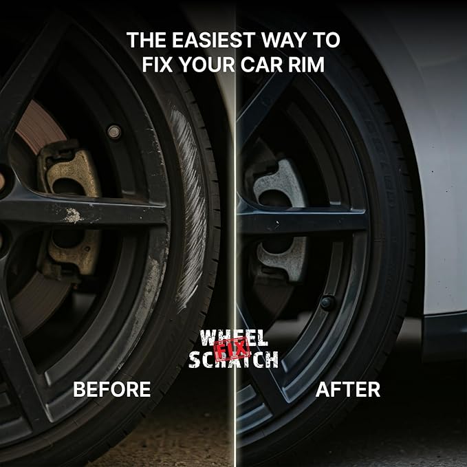 Wheel Scratch Fix® Satin Dark Gray Rim Touch Up Paint, Alloy Wheel Scratch Repair, Curb Rash Repair, Wheel Touch Up Paint Pen, Rim Scratch Remover, (Universal Satin Dark Gray Wheel Paint (Pen Only))