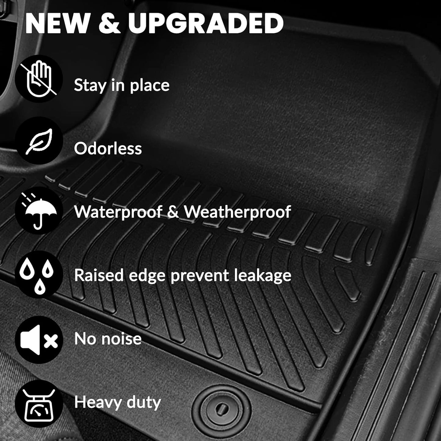 All Weather Floor Mats Fit for Honda Accord 2023 2024 2025 Include Hybrid TPE Rubber Liners Set Accord Accessories All Season Guard Odorless Anti-Slip Floor Mats