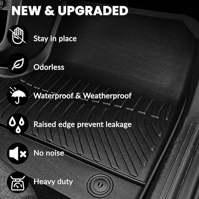 Auxko All Weather Floor Mats Cargo Mat Fit for Chevrolet Chevy Trailblazer AWD 2026 2025 2024 2023 2022 2021 TPE Floor Liner Trunk Mat Trailblazer Accessories All Season Odorless Anti-Slip Black
