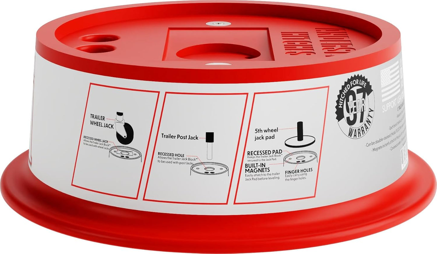 ANDERSEN HITCHES | 3684 | 4" Jack Block with Magnets | Fits up to 9" Jack Stand | RV & Camper Leveling | 50,000 lbs Capacity | Made in USA (x2-4" Jack Block x4-8" Jack Block, 6)