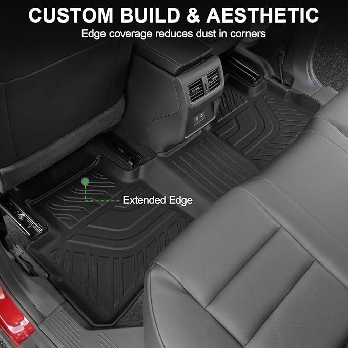 Floor Mats Fit for 2021-2024 2025 2026 Nissan Rogue (Not for Select/Sport Models), TPE Rubber All Weather Protection Heavy Duty Car Liners & 4 Door Sill Guards Accessories