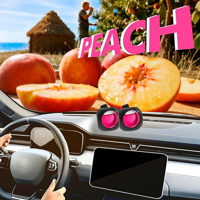Car Air Freshener Vent Clips, 12 Pack, Peach, Provides Long-Lasting Scent, Up to 360 Days, Car Fresheners