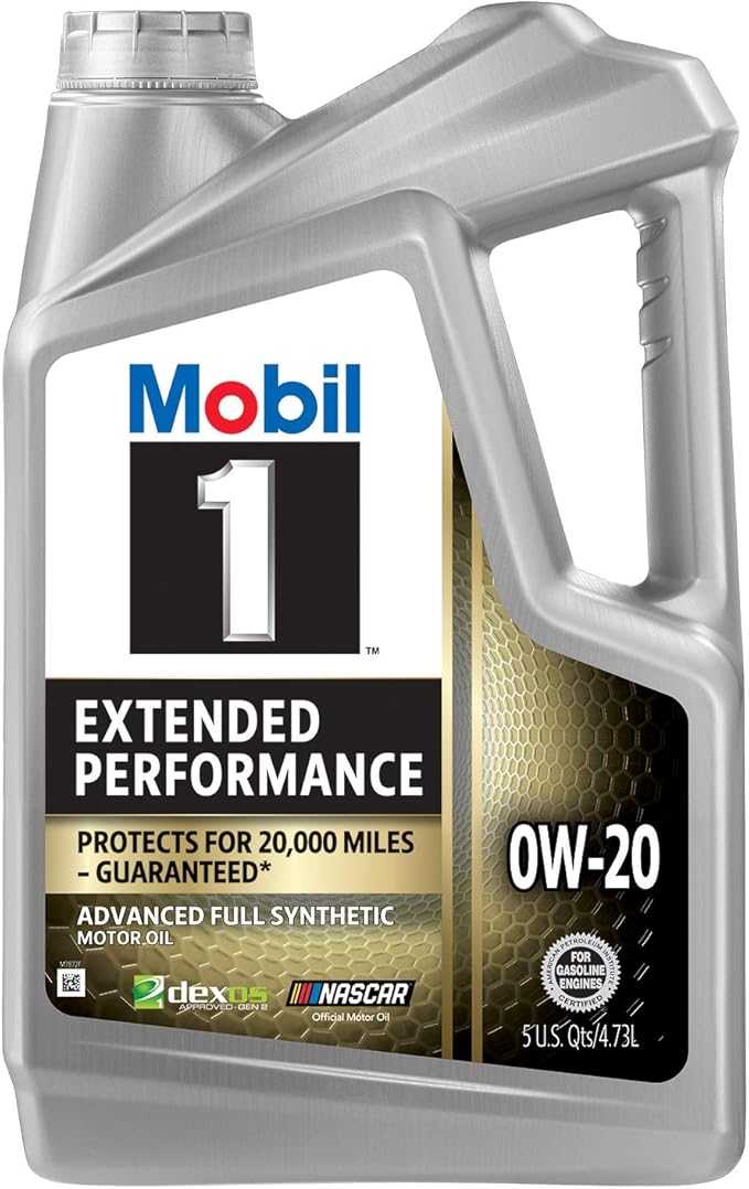 Mobil 1 Full Synthetic Motor Oil, 0W-20 | Extended Performance | 5 Quart | Pack of 2