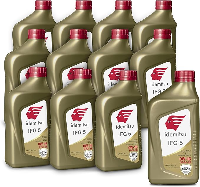 Idemitsu IFG 5 0W-16 Motor Oil Full Synthetic- 1 Quart, Case of 12 | SP/GF-6A Certified Engine Oil for TGDI & PFI Engines | Engineered for Superior Efficiency and Protection