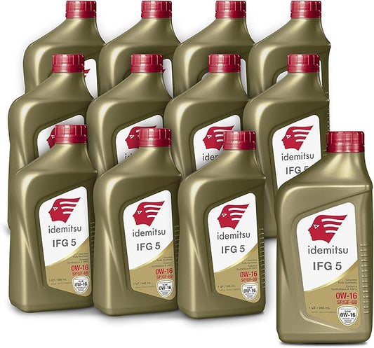 Idemitsu IFG 5 0W-16 Motor Oil Full Synthetic- 1 Quart, Case of 12 | SP/GF-6A Certified Engine Oil for TGDI & PFI Engines | Engineered for Superior Efficiency and Protection