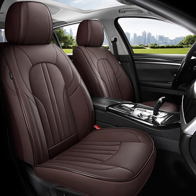 Car Seat Covers,Car Seat Protector Waterproof,Seat Covers Full Set, Car Seat Protectors,Automotive Seat Covers Fit for Most Cars Brown