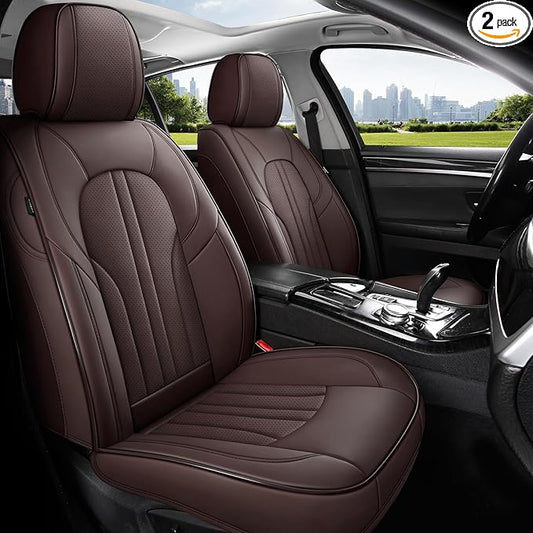 Car Seat Covers,Car Seat Protector Waterproof,Seat Covers Front Set, Car Seat Protectors,Automotive Seat Covers Fit for Most Cars Brown