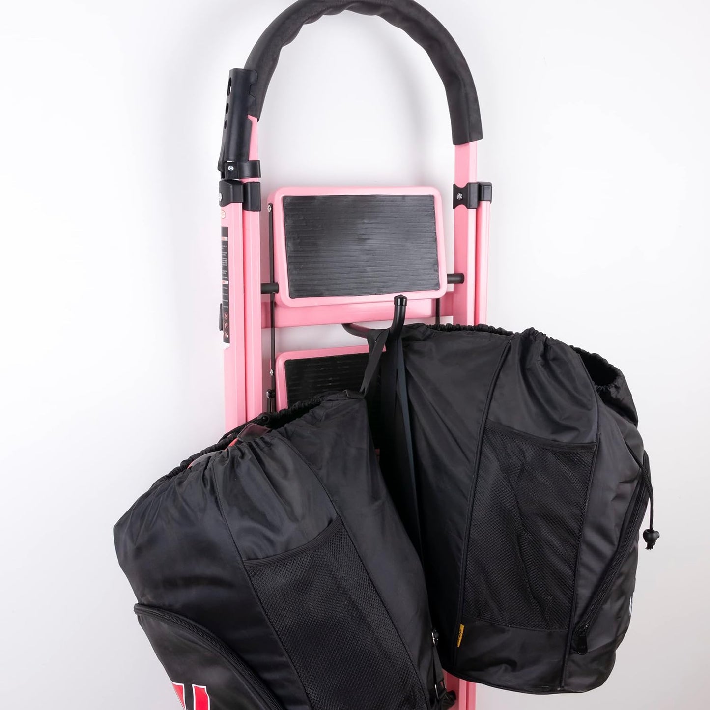 KURUI Wall Hooks for Garage Garden, 4 Pack Water Hose Holder, Large Garage Storage Hanger for Ladder Bike Extension Cord Tool, Wall Mount l Hooks, Black Heavy Duty 8 inch Long Hook