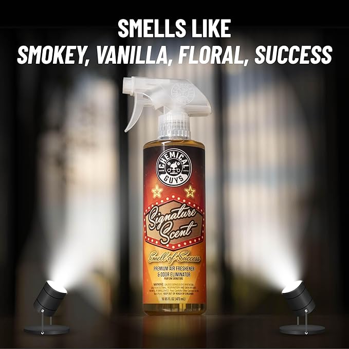 Chemical Guys AIR_069_16 Signature Scent Premium Air Freshener and Odor Eliminator, Smell of Success (Great for Cars, Trucks, SUVs, RVs, Home, Office & More) 16 fl oz