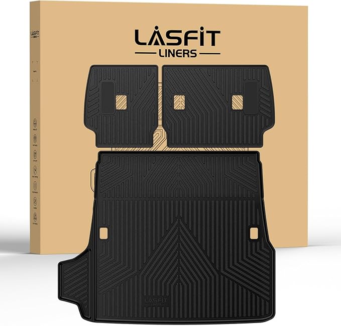 LASFIT Trunk Mat&Backrest Mat for Toyota 4Runner 2025-2026 5-Seater Gas Only(Not Fit Hybrid or 7-Seater), All Weather TPE Custom Fit Cargo Liner for 6th gen 4Runner SR5/TRD/Limited Cargo Mat