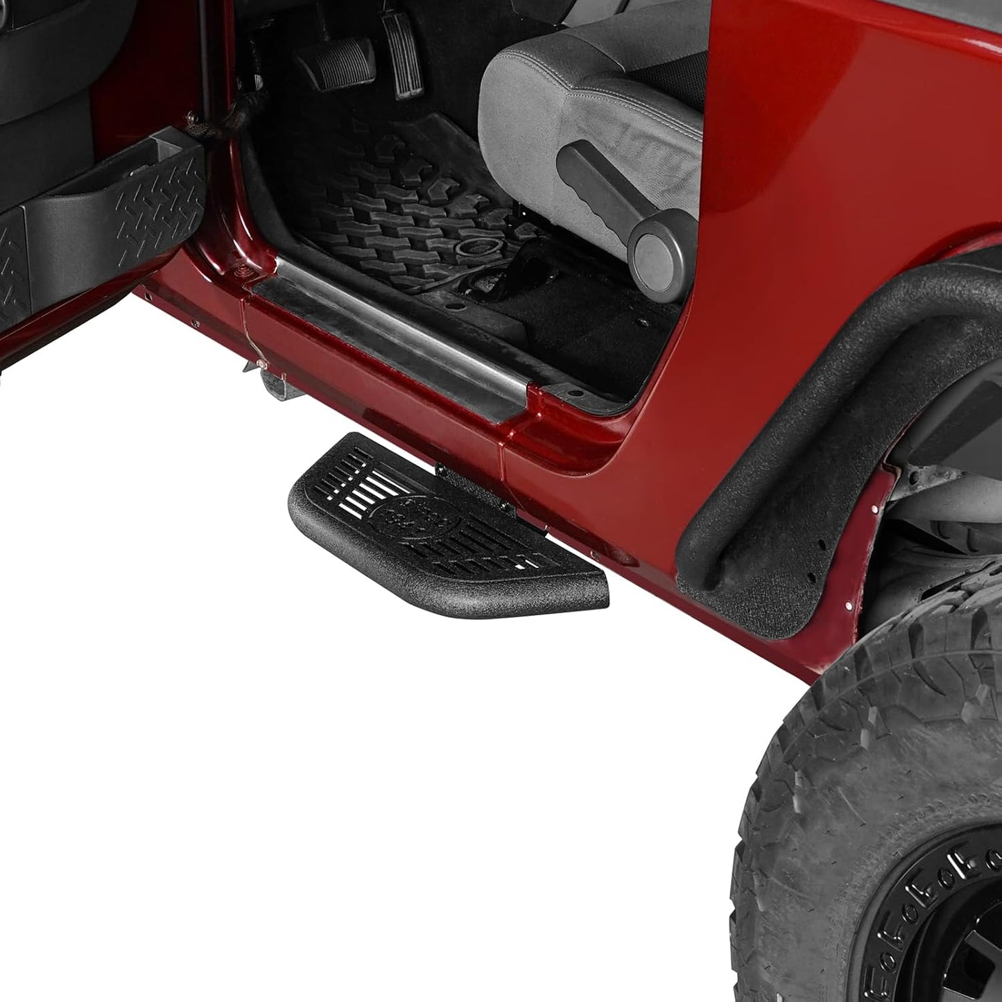 u-Box JK Running Boards 2-Door Side Hoop Door Steps for 2007-2018 Jeep Wrangler JK 2-Door, Light Weight Nerf Bars Front Door Steps(2PCS Steel Side Steps)