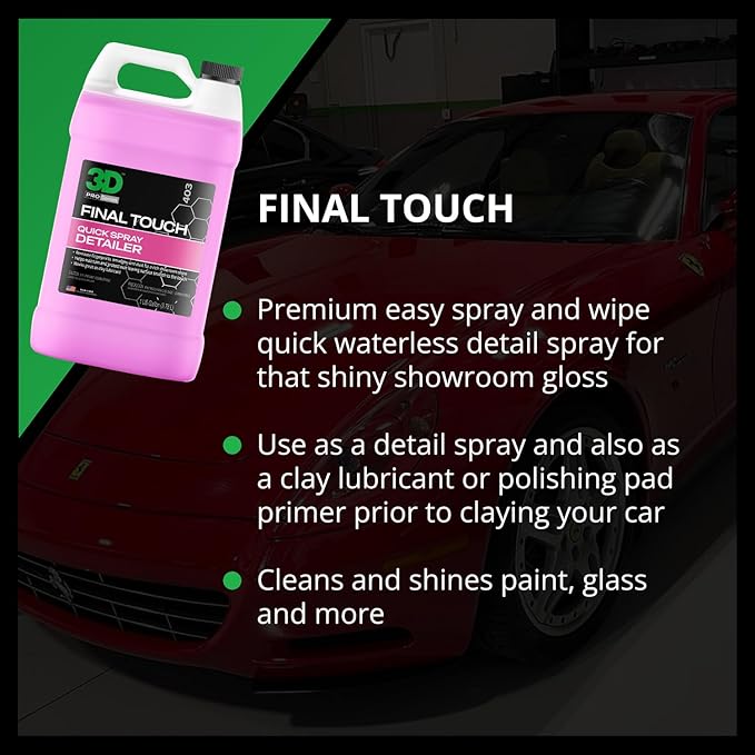 3D Final Touch Quick Detail Spray - Easy Spray On, Wipe Off Showroom Shine 1 Gallon