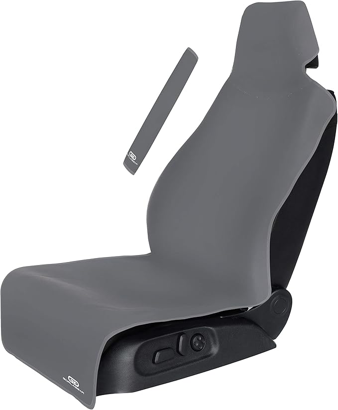 Gorla Gear Gray Premium Universal Fit Waterproof Stain Resistant Grey Car Seat Cover Neoprene Non-Slip Bucket Seat Dog Sweat Proof Protector Save Your Leather Cloth Seats Van Truck Auto SUV Sedan