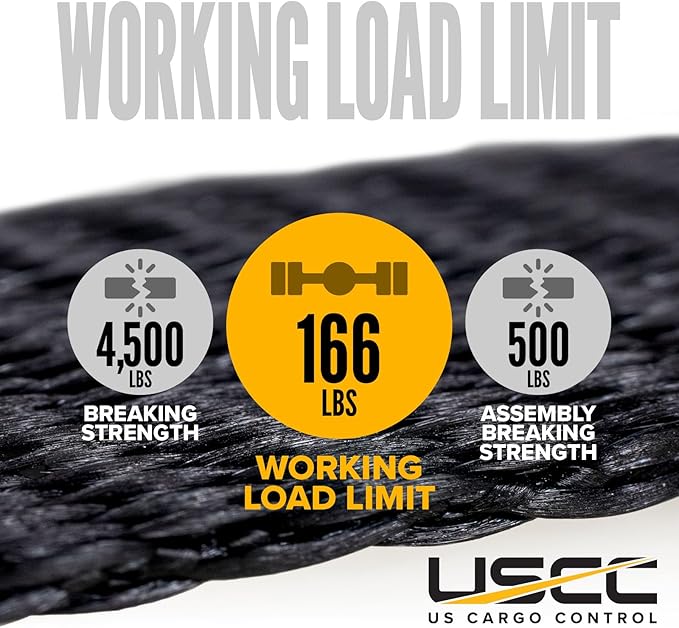 US Cargo Control Stainless Steel Ratchet Strap with Carabiner Hooks, 1" X 10', 500 LBS Break Strength, Marine Tie Down Straps for Boats, ATVs, Trees, Camping, Snow & Saltwater Applications