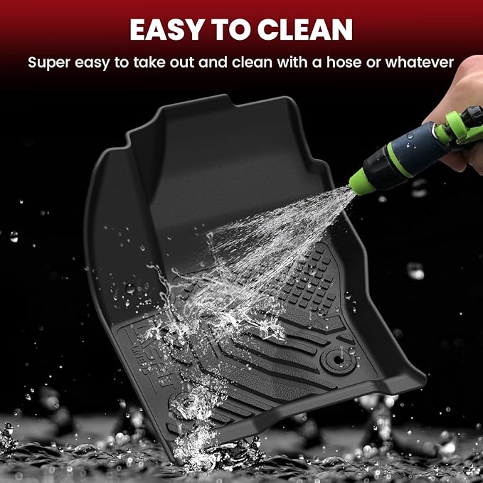 LASFIT Floor Mats for Ford Escape 2013-2019 Custom Fit All Weather Protector TPE Easy Clean Floor Liners, 1st & 2nd Row, 3PCS Black