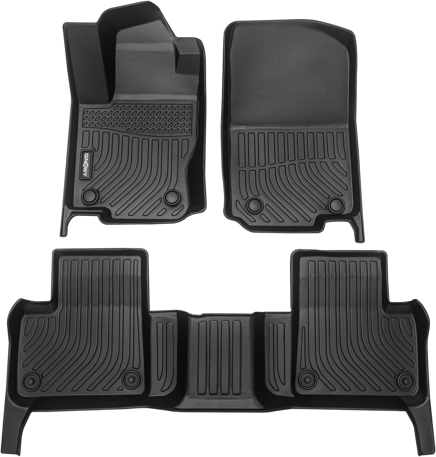 GINOWY-Floor Mats for Mercedes Benz ML/GL/GLE 2012-2019, TPE All Weather Benz GLE Car Mats, Non-Slip Trunk Mat Floor Liners Waterproof Custom Fit Accessories Mats Black
