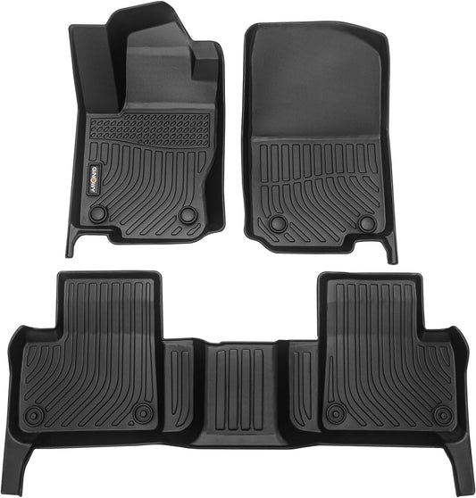 GINOWY-Floor Mats for Mercedes Benz ML/GL/GLE 2012-2019, TPE All Weather Benz GLE Car Mats, Non-Slip Trunk Mat Floor Liners Waterproof Custom Fit Accessories Mats Black