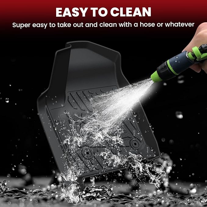 LASFIT Floor Mats 2019-2026 for Chevrolet Silverado/GMC Sierra 1500, 2020-2026 2500HD 3500HD, Only Without Rear Underseat Storage Box, Only Bucket Seat/Crew Cab (Not for Regular/Double Cab)