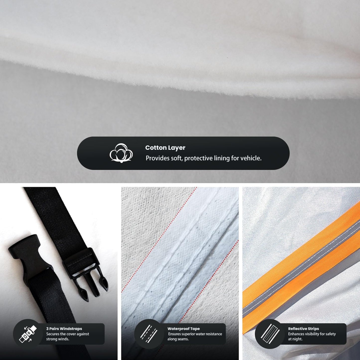 Waterproof Cadillac DeVille (1960-2006) Car Cover with Breathable Vents, [2025 Upgrade] Premium Covers with Cotton Liner and Zipper Door, Sun Rain Snow Dust Uv Protection.(Gift with Towel)