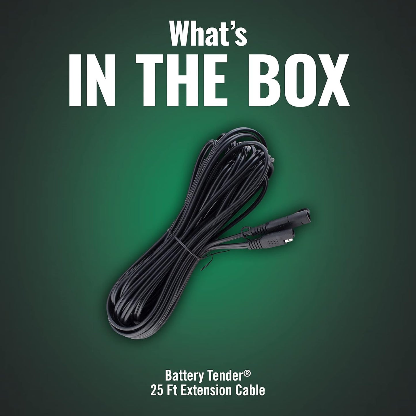 Battery Tender 25 Foot Extension SAE Cable - Designed for Use with Battery Tender Chargers - Quick Connect Plugs for Easy Connection to Motorcycle, Cars, ATVs and More - 081-0148-25
