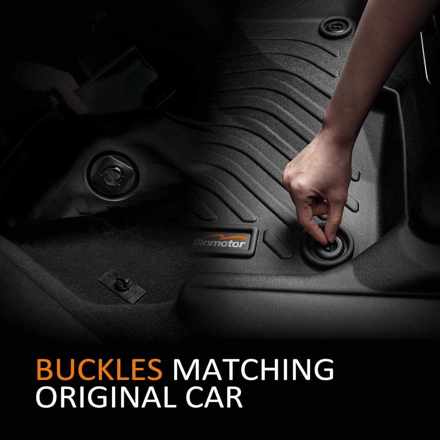 Binmotor-All Weather Car Floor Mats and Cargo Liner Set for 2013-2022 Acura ILX,2 Rows with Cargo Mat Set,TPE Rubber Liners for Acura ILX Accessories Mats Trunk Mat-Black