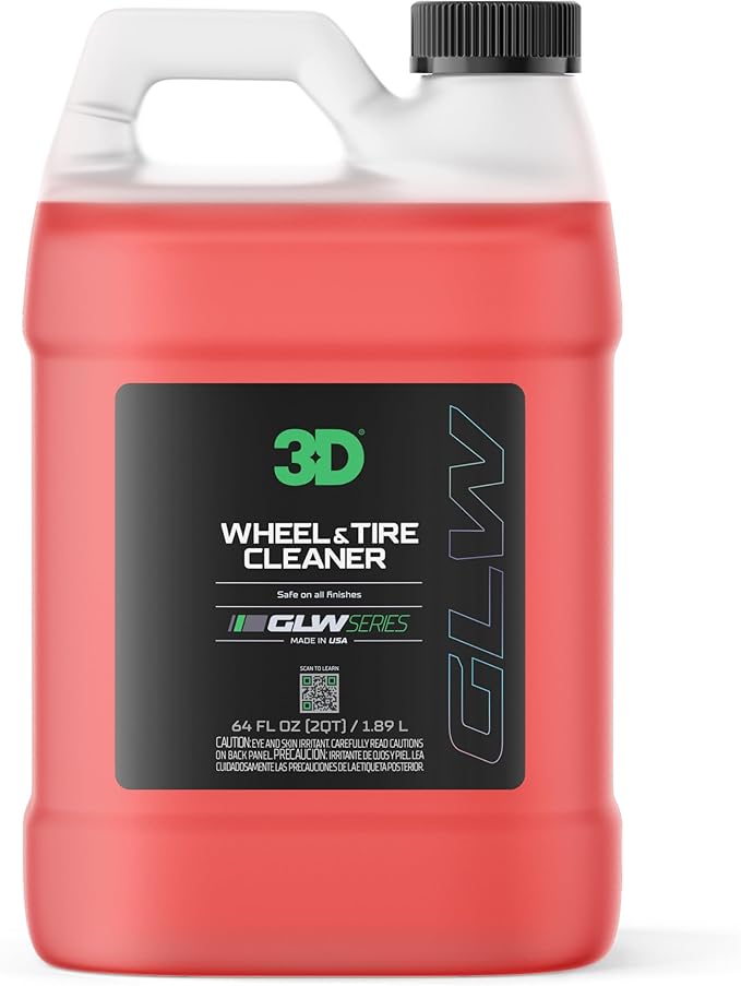 3D GLW Series Wheel & Tire Cleaner – Deep Cleaning All-in-One Formula | Removes Brake Dust, Grime, Tire Browning | Safe on All Wheels | DIY Car Detailing |64 oz