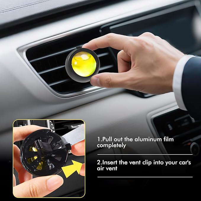 Car Air Freshener Vent Clips, Vanilla Scent, 6 Pack, Long Lasting Scent Up to 180 Days