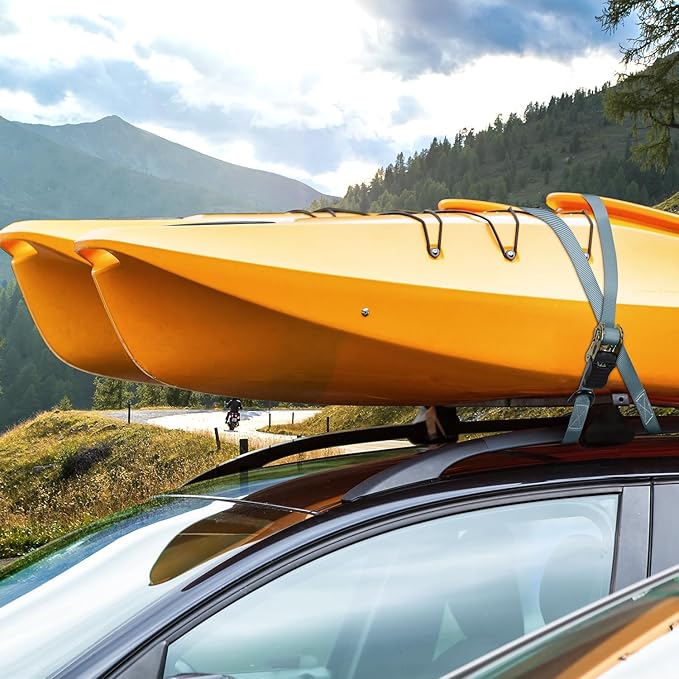 Ratchet Tie Down Strap 15 Ft - 500 lbs Load Cap with 1500 lbs Breaking Limit, Ohuhu Ratchet Tie Downs Logistic Cargo Straps for Moving Appliances, Motorcycle (Grey, 8-Pack)