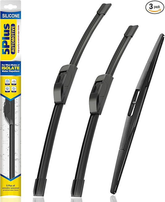 5 PLUS® Silicone Windshield Wipers Replacement for 2014-2020 Acura MDX,2008-2014 Subaru Tribeca Wiper Blades(Set of 3),Automotive Replacement Windshield Wiper Blades For My Car-26"/20"/14"