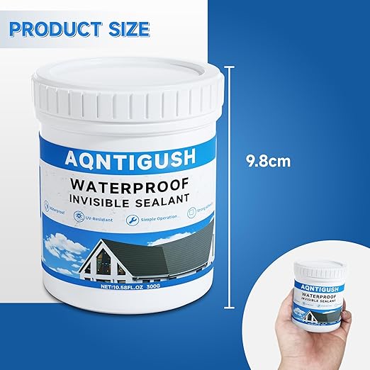 21oz Transparent Waterproof Sealant Coating Invisible Waterproof Agent, Waterproofing Adhesive for Roofs, Walls, Bathroom, Shower, Wood, Indoor & Outdoor Water Proof Clear Paint Sealer 600g