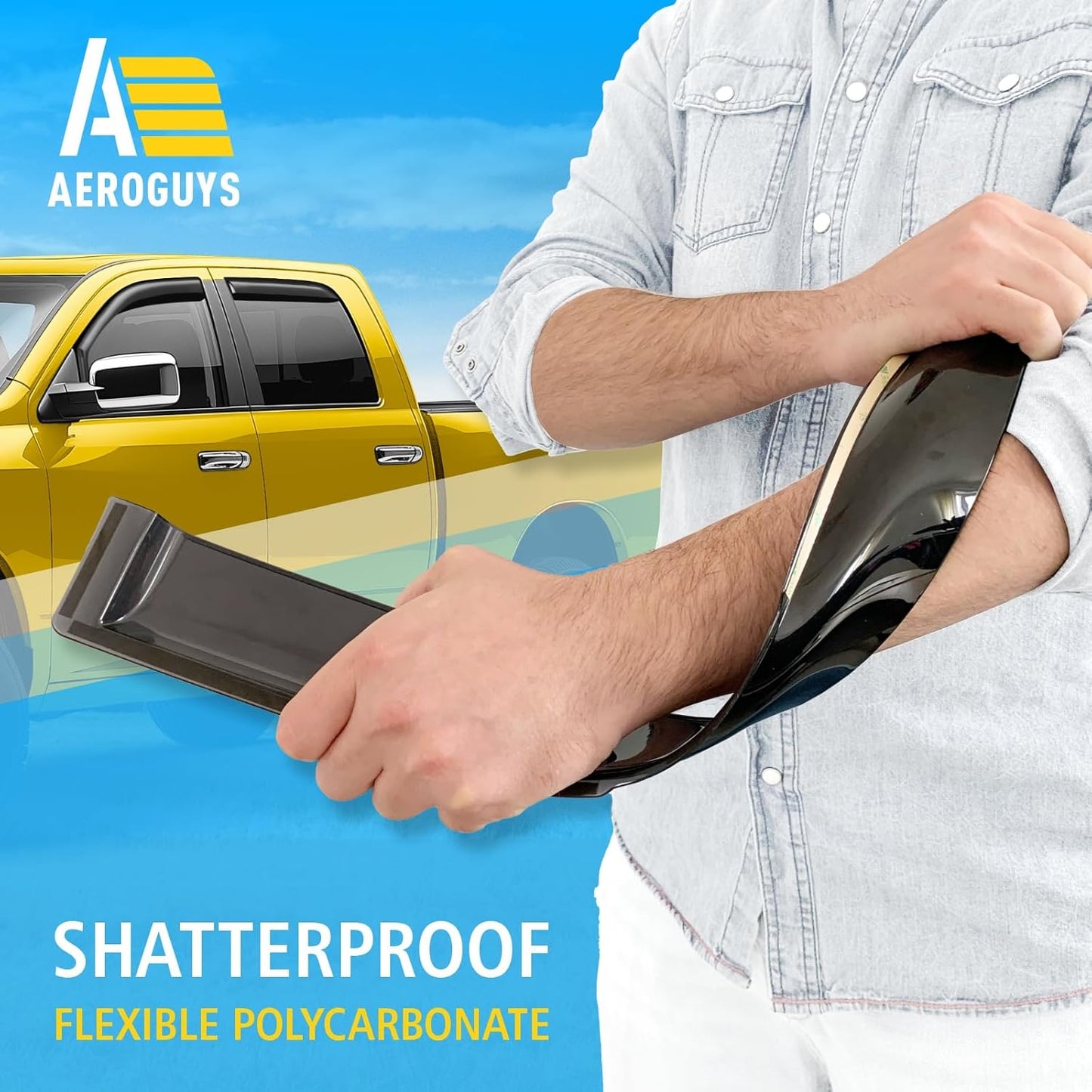 Extra Durable Window Deflectors in-Channel Window Visors Rain Guards Fit for Dodge Ram 1500 2009-2018 Crew Cab, Sun Visors, Wind Vent for Shades, Exterior Car Accessories - 4pcs. AG0029