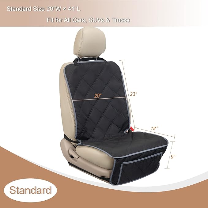 YESYEES Dog Front Seat Covers for Cars, 2 Pack Waterproof Bucket Seat Covers for Dogs with 4 Nonslip Straps, Long-Lasting Pet Car Seat Protector Universal Fit for Cars Trucks and SUVs (Black)