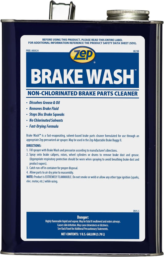 Zep Brake Wash Liquid Non-Chlorinated Parts Cleaner - 1 Gallon (Case of 4) 50524 - Fast-Acting, Non-chlorinated, Solvent Degreaser
