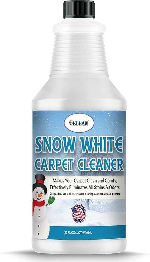 Carpet Cleaner 32oz Rug Extracting Shampoo SNOW WHITE Carpet Cleaner Solution and Machine Use, Removes Even The Toughest Stains and odors, Rug Car Upholstery and Carpets, 32oz