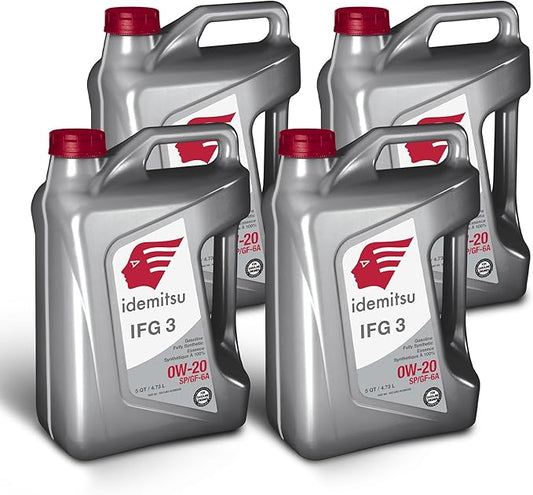 Idemitsu IFG 3 0W-20 Motor Oil Full Synthetic- 5 Quart, Case of 4 | SP/GF-6A Certified Engine Oil for TGDI & PFI Engines | Engineered for Maximum Efficiency and Protection