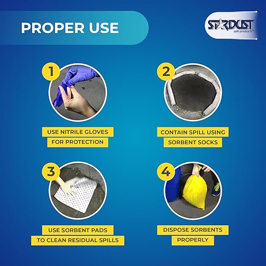 Stardust Spill Products Oil-Only Spill Kit – OSHA Compliant Solution for Vehicles, Industrial, & Restaurant Use, Emergency Response Oil Cleanup, Single Pack